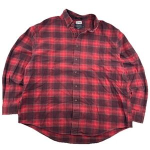 Pendleton Mason Shadow Plaid Flannel Cotton Shirt Mens XXL Burgundy Red 2XL